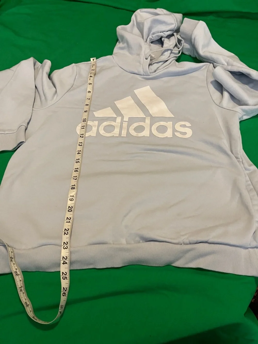 adidas Pale Gray Pullover Hoodie with White Logo - Picture 11 of 13